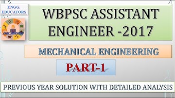 WBPSC AE II MECHANICAL II PART-1 II PREVIOUS YEAR QUESTIONS WITH DETAILED SOLUTIONS