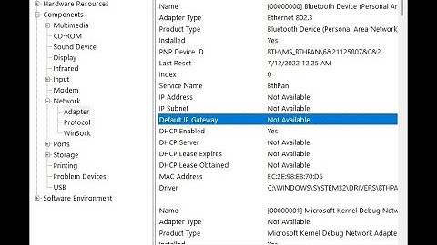 How to check network adapter information in windows 10 computer