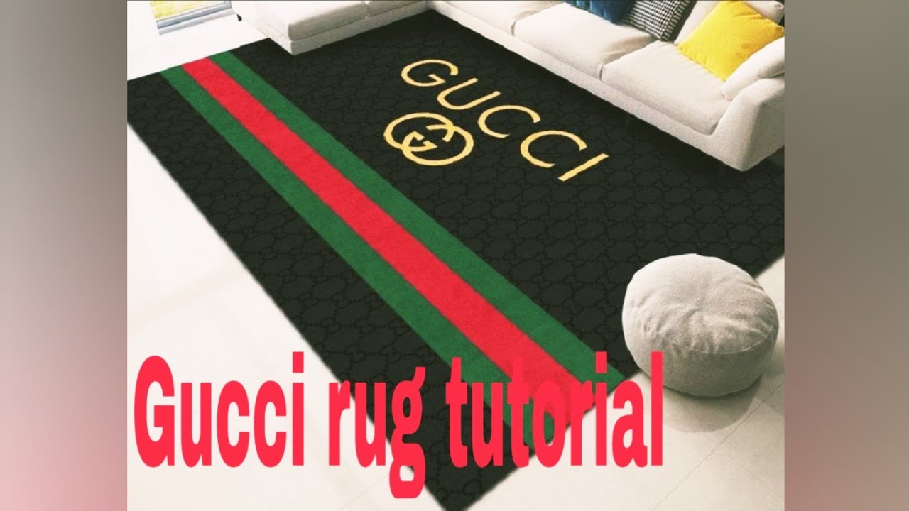 Diy GUCCI RUG Tutorial/how to do Gucci rug using yarn and sack ️ ️ ️ ️ ...