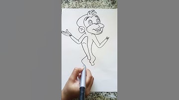 drawing of jaggu,how to draw jaggu easy #jaggu #shorts #short #cartoon #easy #drawing