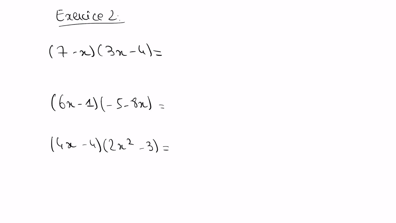 Exercices : Calcul Littéral 4ème Avec Corrigés Pdf