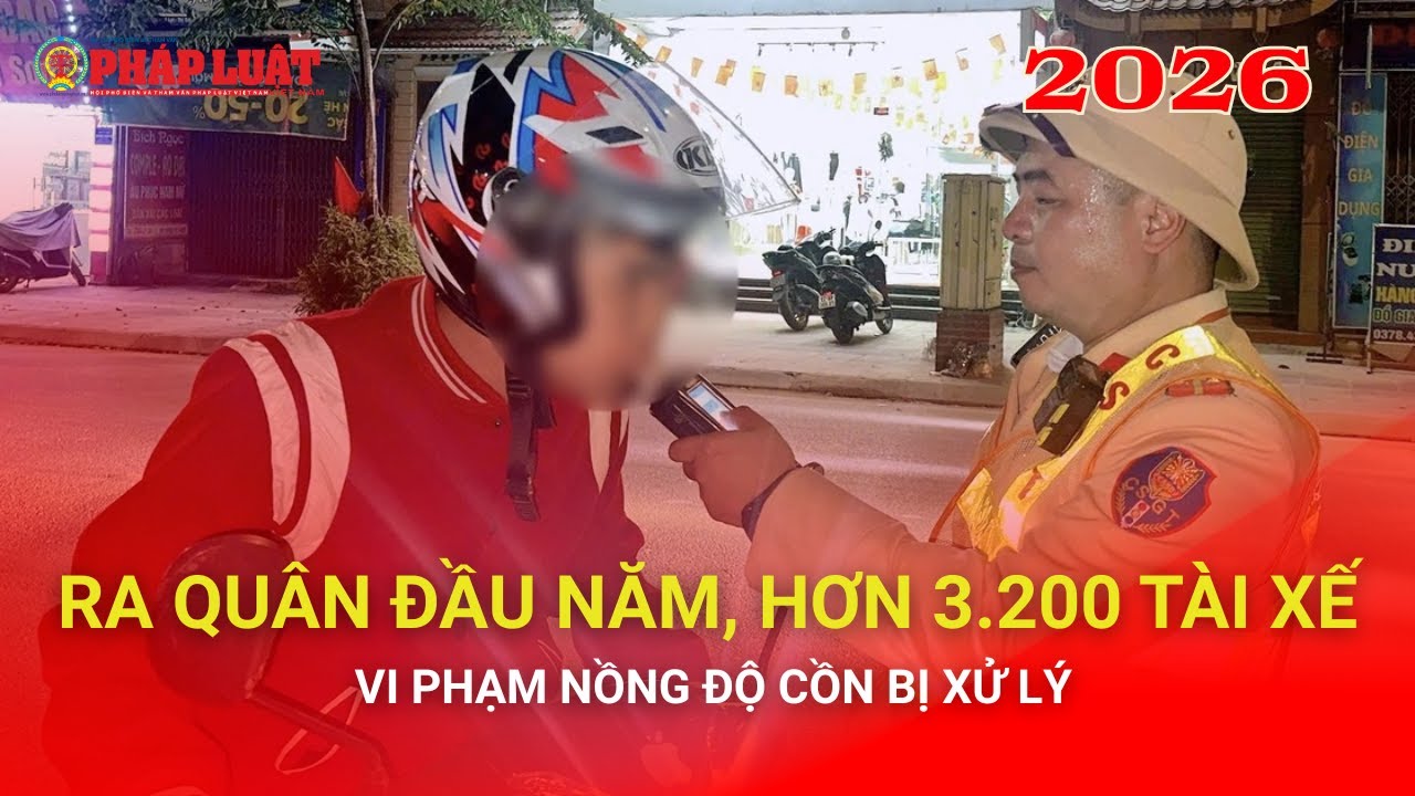 Ra quân đầu năm, hơn 3.200 tài xế vi phạm nồng độ cồn bị xử lý