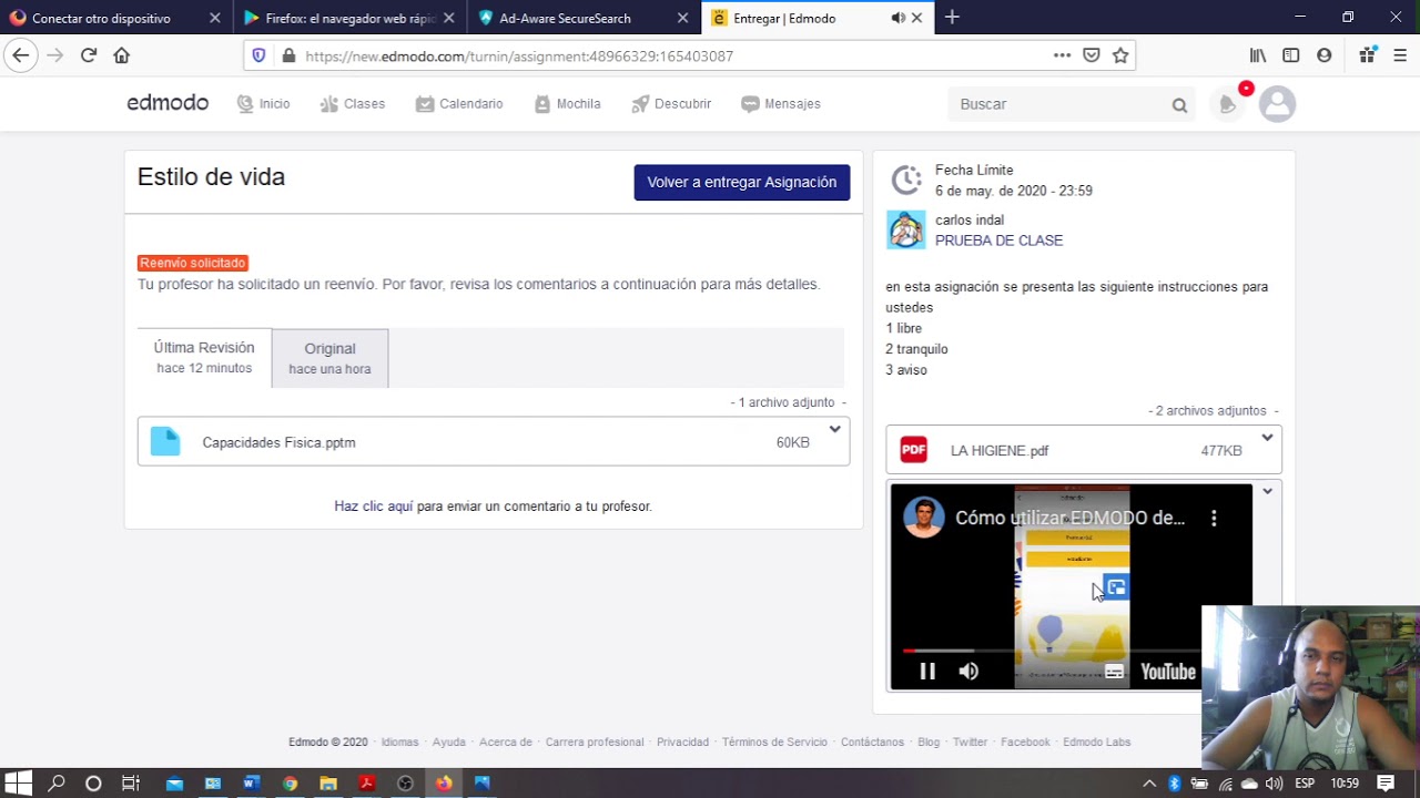 COMO SUBIR UNA TAREA EN EDMODO - YouTube