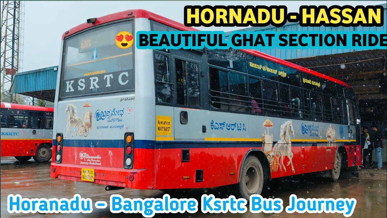 HORANADU TO BANGALORE KSRTC BUS RIDE  * खूबसूरत और खतरनाक घाट सेक्शन है 😱