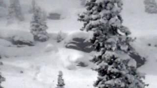 East Vail Chutes - 40 foot cliff backflip to blown knee - Vail backcountry snowboarding
