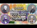 chronoir + fuwaibu 100 sushi challenge | Nijisanji eng subs