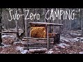 -26C FREEZING COLD SOLO WINTER CAMPING OVERNIGHTER, Super Shelter, Bushcraft, Off Grid Campfire Cook