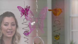 Plow & Hearth Hanging Illusion Swirl Spinner with Glass Ball on QVC screenshot 2