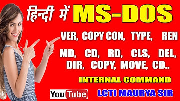 MS DOS in hindi how to use MS DOS COPY CON  TYPE   CLS   MD  REN  CD RD  Shortkey is video me