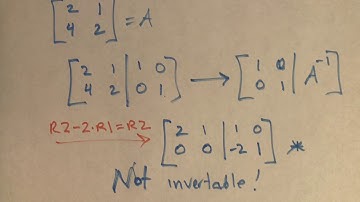 Determining that a matrix is not invertible