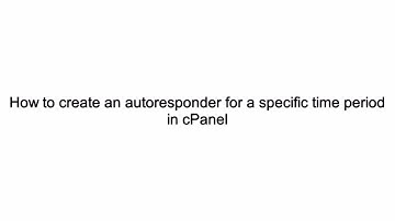 How to create an auto-responder for a specific time period in cPanel