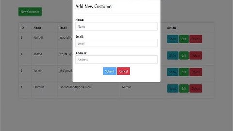 laravel 7 crud using bootstrap modal