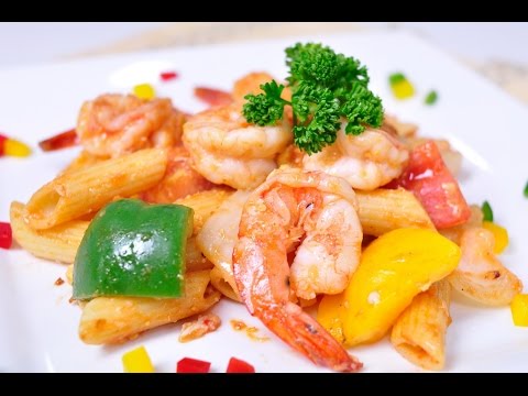 มักกะโรนีผัดกุ้ง