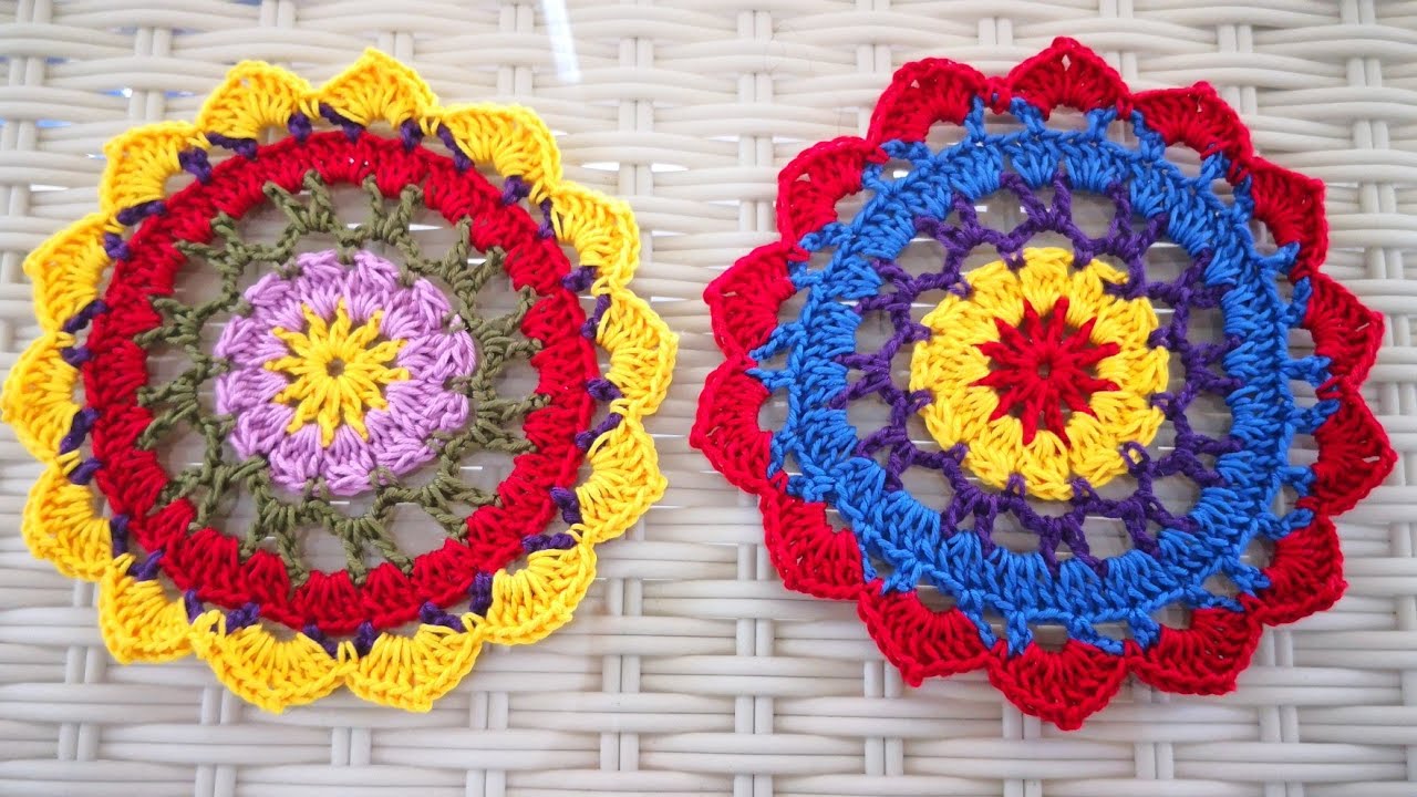 Tığ işi Mandala Motif Yapımı (motif 13)