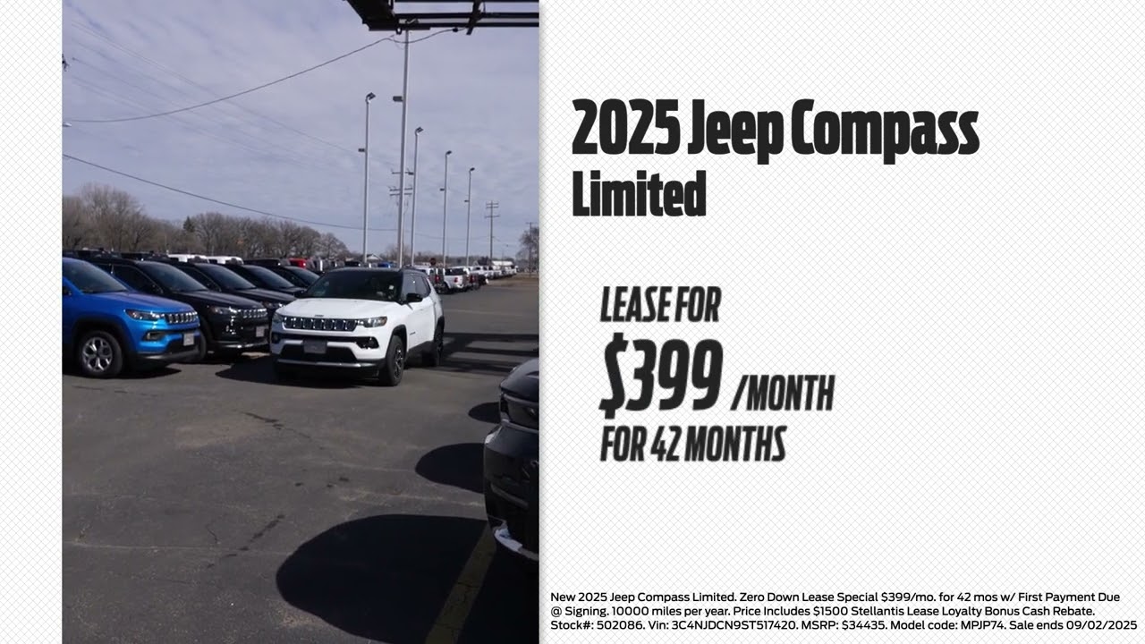 Make This The Summer Sales Event-2025 Jeep Compass-Car Dealership | Eide Chrysler St Cloud