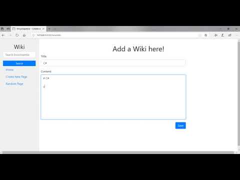 CS50's Web Programming with Python and JavaScript project1 wiki