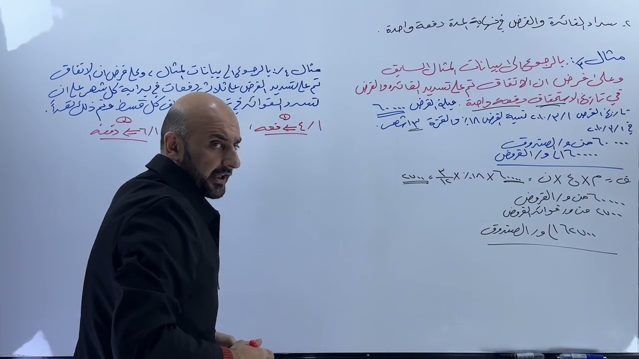 حل المثال رقم 3 القروض