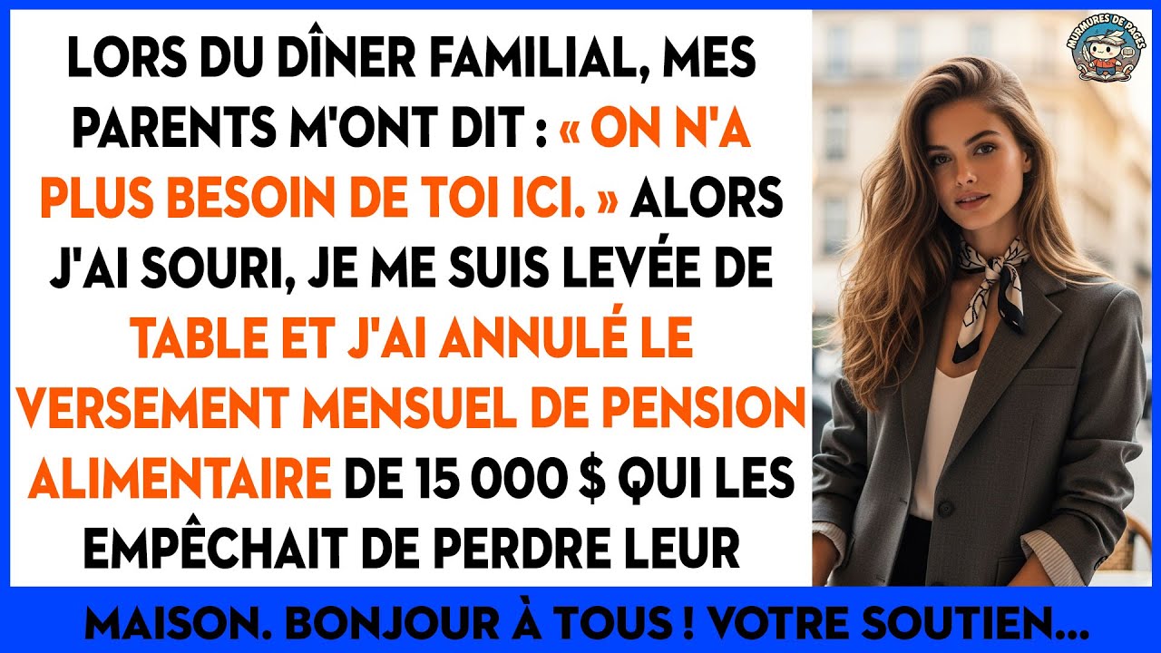 Au Dîner, Mes Parents : « Personne N'a Plus Besoin De Toi Ici. » J'ai Souri En Quittant La Table.