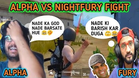 ALPHA CLASHER + PYTHON GAMING VS NIGHTFURY GAMING FUNNY PUBG FIGHT | HYDRA ALPHA FUNNY MOMENTS