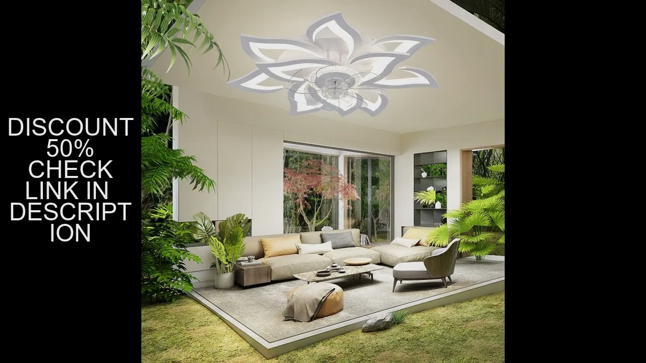 IRALAN Ceiling Fan with Lights Modern Flower Flush Mount Reversible Ceiling Fan for Living Room, Bed