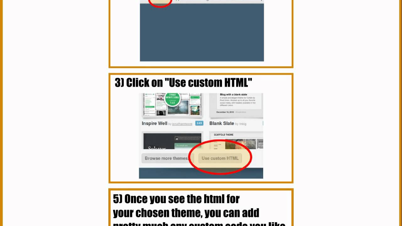 How To Add Custom HTML To Your Tumblr - YouTube