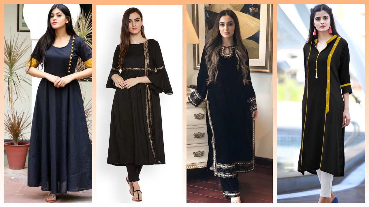 Black Dress Design Ideas/Black Kurtis