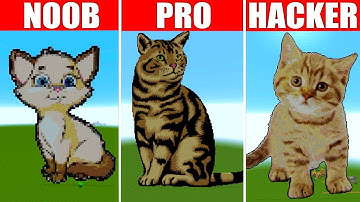 Pixel Art (NOOB vs PRO vs HACKER) Cat in Minecraft