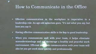 Lecture 18.(Soft Skills) How to Communicate in the Office. screenshot 2