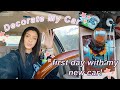 first day with my new car! | decorate my car with me