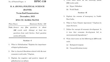 BPSC - 110 December 2021 Question Paper