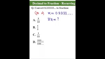 Decimal to Fraction - Recurring #shorts #maths #decimal #fraction #recurring #mathematics