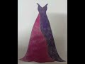 Drawing of pink purple dress | Pink purple dress drawing