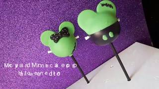 Mickey and Minnie cake pops. (Halloween edition)