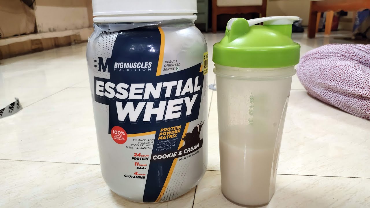 Bigmuscles Nutrition Essential Whey Protein Powder 1Kg with Digestive