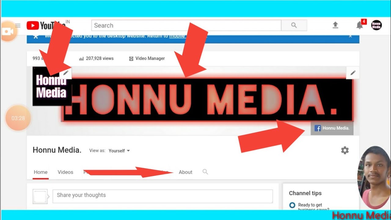 🔴how to add Facebook Link on YouTube channel.😄Add fb link to YouTube