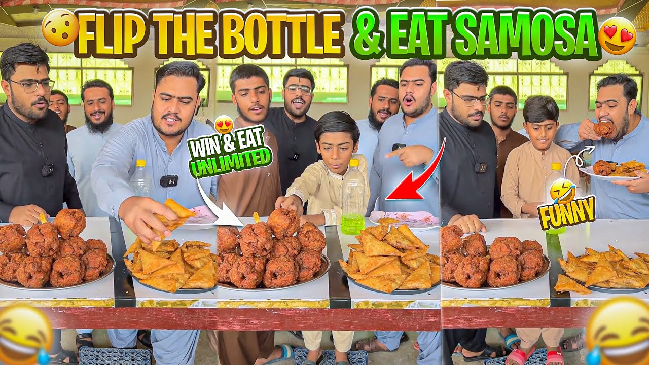 Unlimited eating bottle flip challenge
