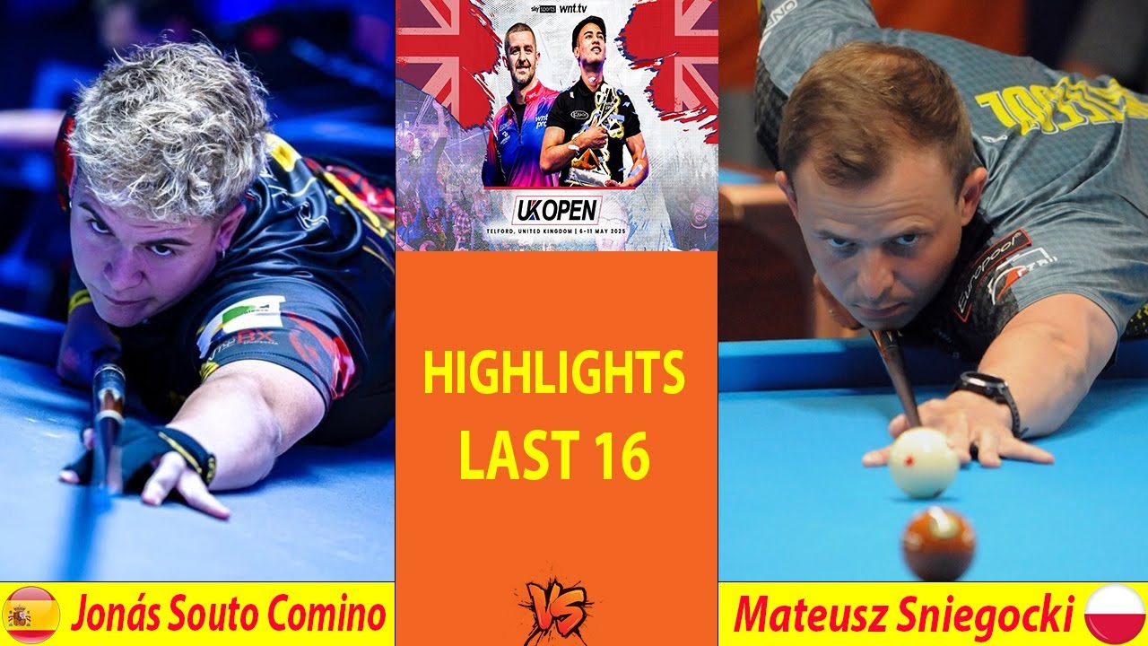 Image of video the HIGHLIGHTS LAST 16 | Jonás Souto Comino vs Mateusz Sniegocki | 2025 UK OPEN POOL CHAMPIONSHIP 12
