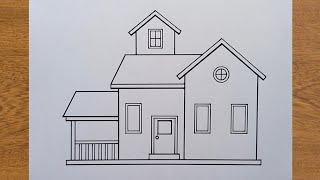 How to draw a house for beginners || Easy House Drawing