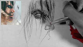 Using Only 1 Pen Drawing Eren Founding Titan Attack On Titan Season 4 Mikasa How To Draw Anime Youtube