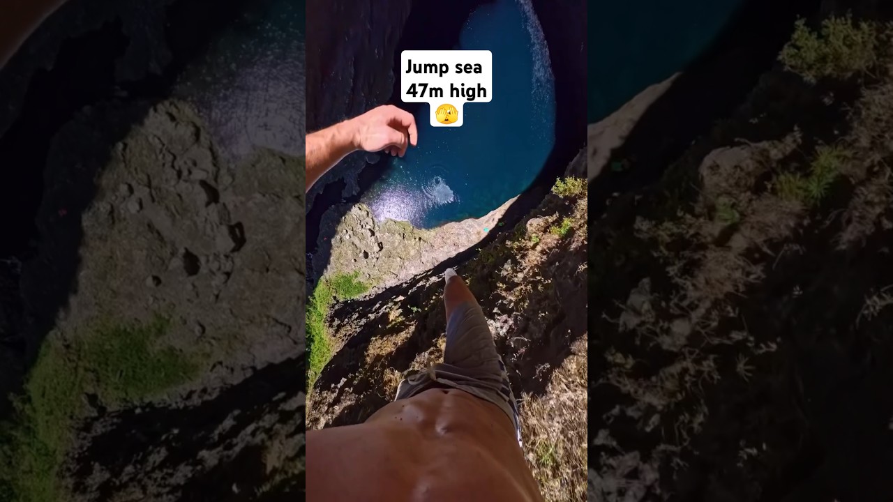 Jump sea 47m high 109,3km h impact, 3,10sec air time. 