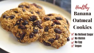 Banana Oatmeal cookies with no added sugar/Healthy oatmeal cookies/Banana oat cookies