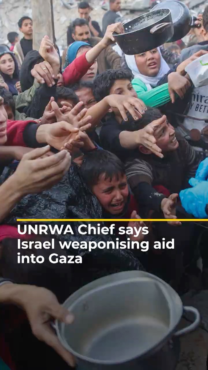 Israel weaponising aid into Gaza says UN agency head | AJ#shorts
