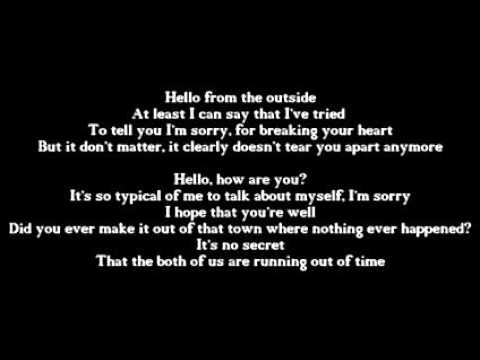 Adele - Hello Lyrics - YouTube