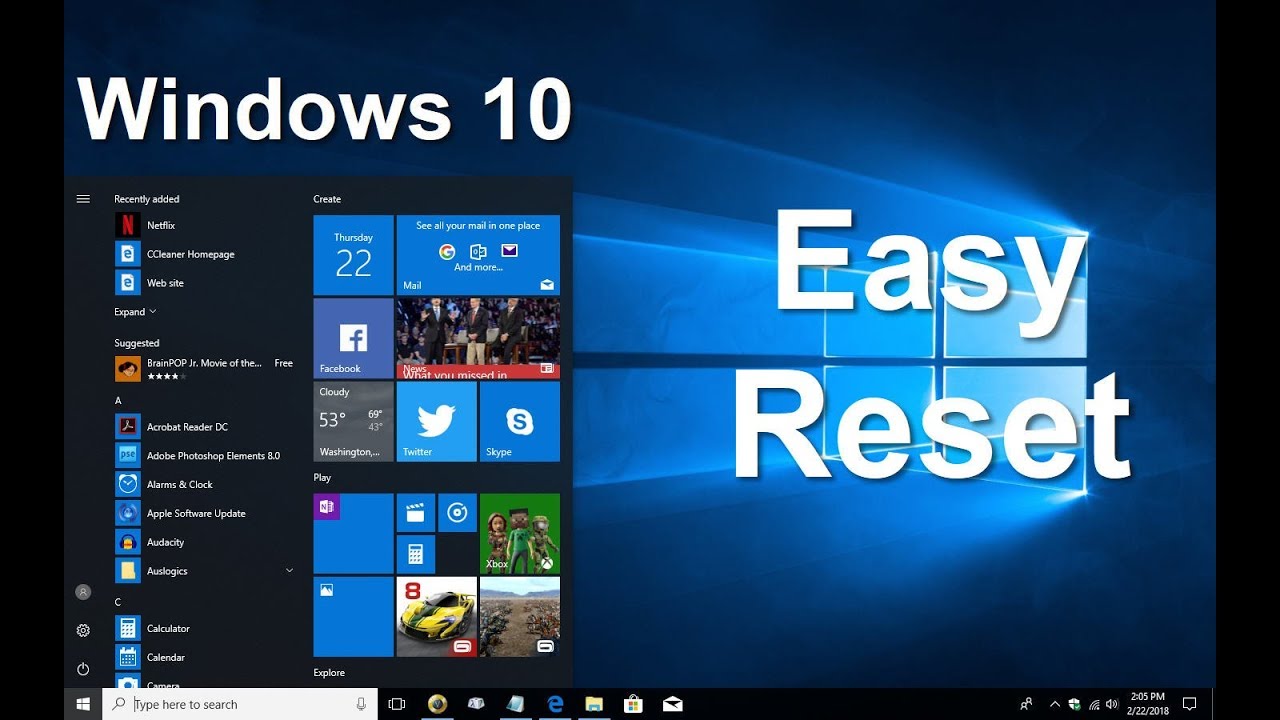 How to reset windows 18 laptop - How to Wipe a Computer Clean & Save Your  Data - Free & Easy