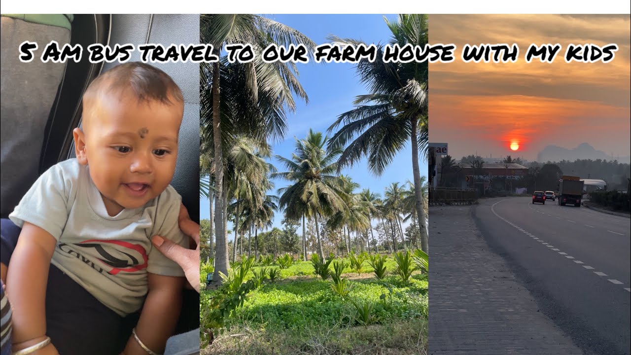 5AM Travel with My Kids to Our Farm 🥰 | Bus Journey from City to Village