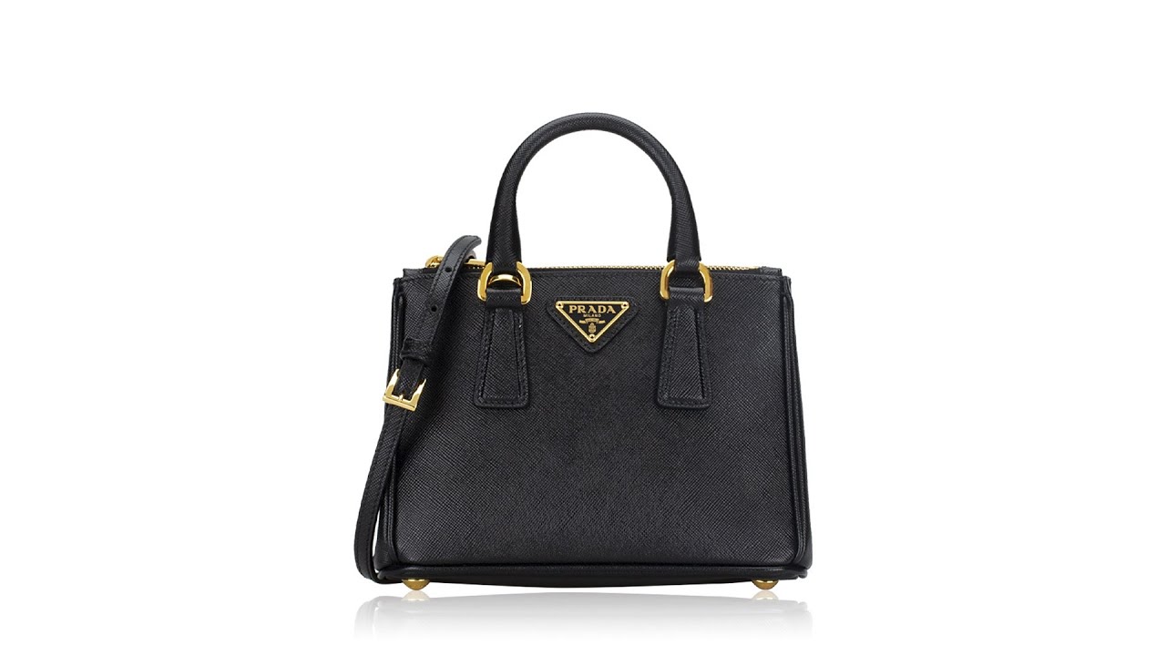 Prada Double-Zip Small Tote Bag Nero Saffiano Leather Black