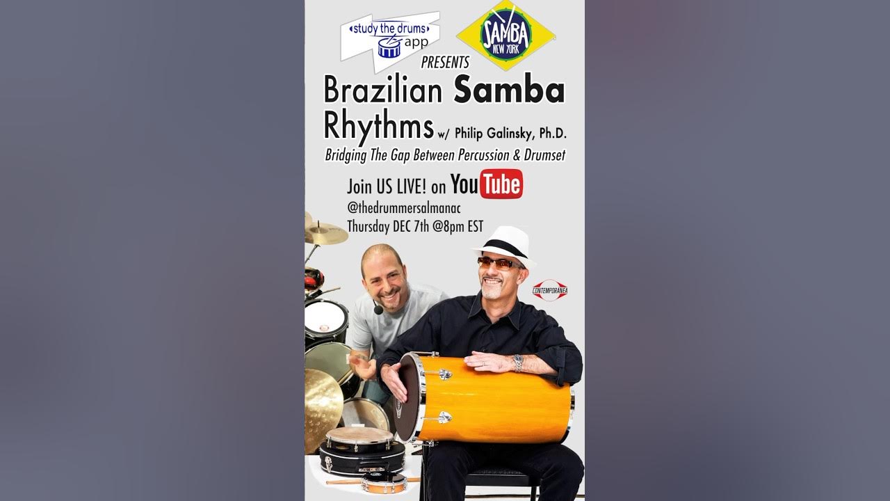 Brazilian Samba Percussion To Drumset LIVE drums YouTube