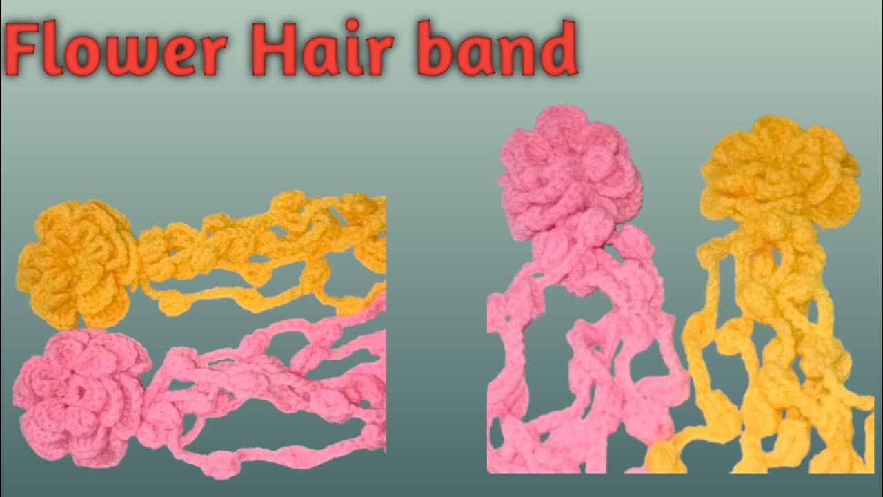 Crochet Flower hair band design # knitting # hair accessories #   