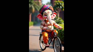 Ganesh ji cycle riding #ganesha #ganeshjishort