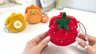 How to make a coin purse with crochet / Strawberry purse